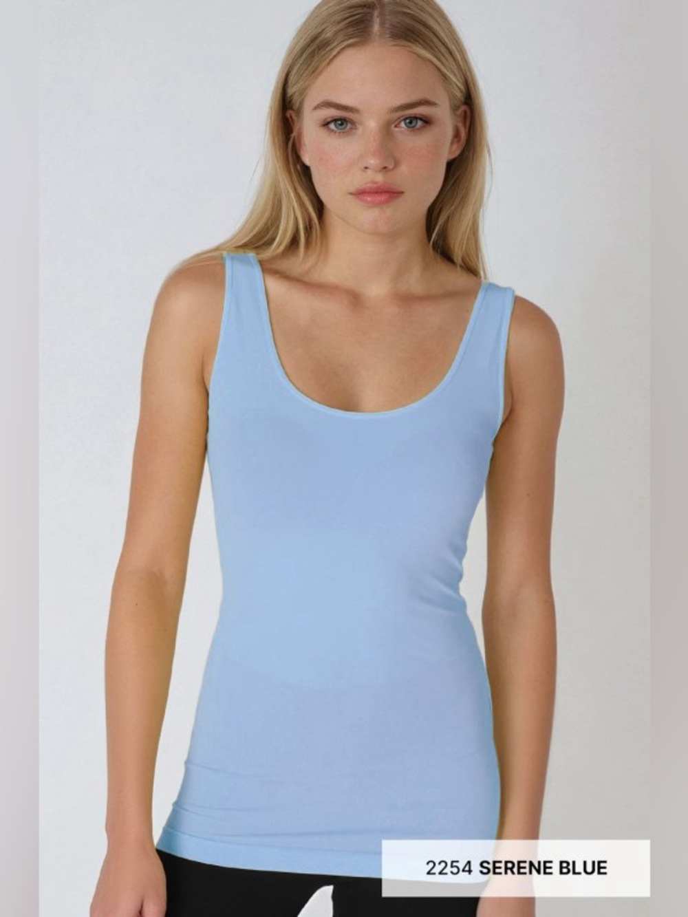 Nikibiki Serene Blue SIGNATURE PLAIN JERSEY TANK TOP